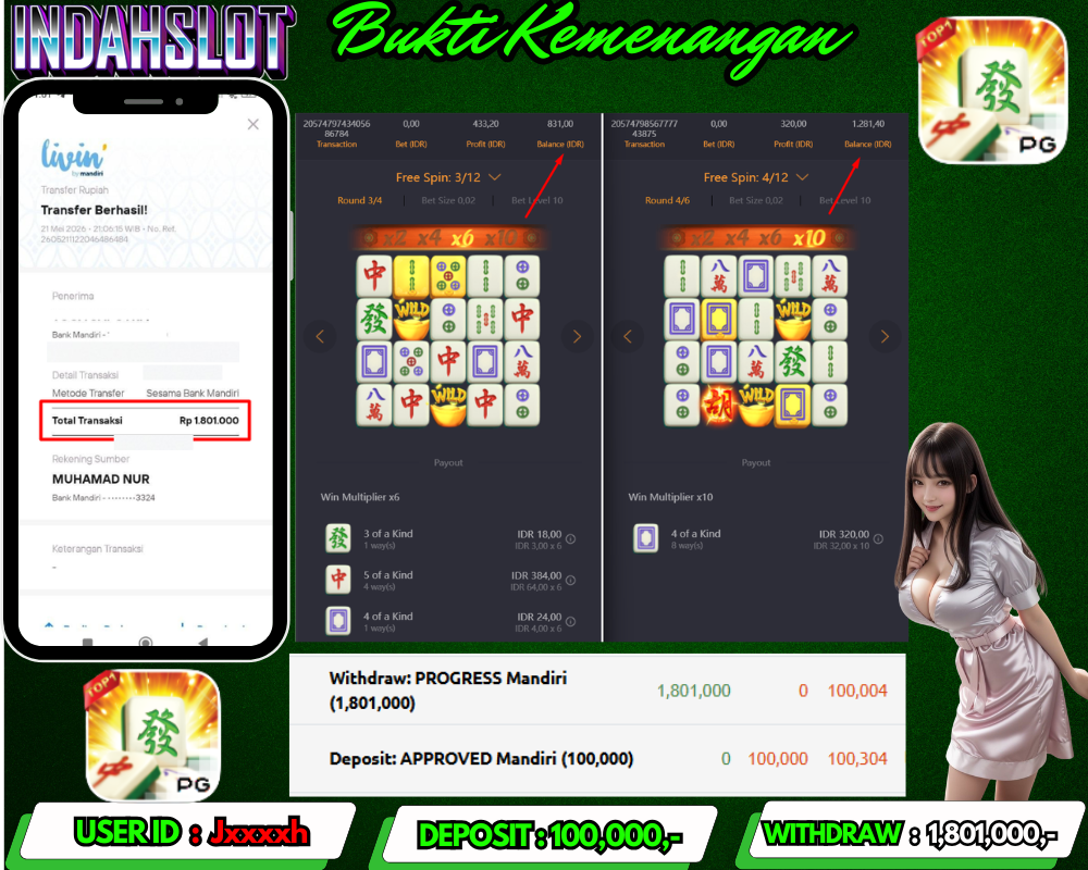 INDAHSLOT MAHJONG WAYS 1 Rp.1.801.000 LUNAS