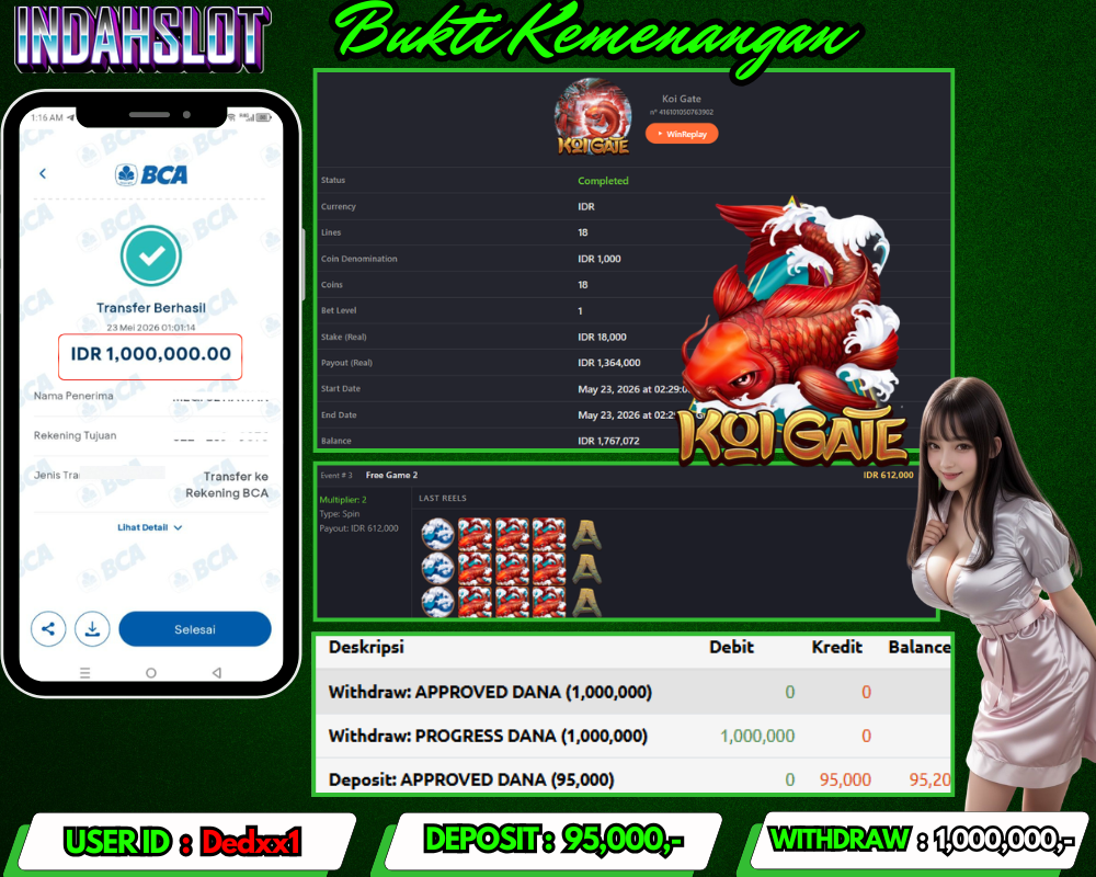 INDAHSLOT KOI GATE 1 Rp.1.000.000 LUNAS