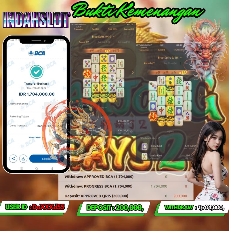 INDAHSLOT MAHJONG WAYS 2 Rp. 1,704,000,- LUNAS