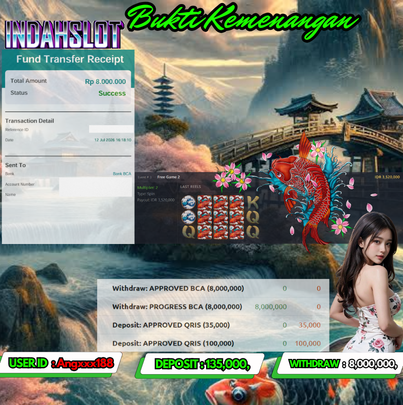 INDAHSLOT KOI GATE Rp. 8,000,000,- LUNAS