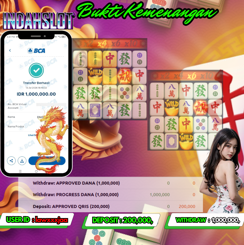 INDAHSLOT MAHJONG WAYS Rp. 1,000,000,- LUNAS