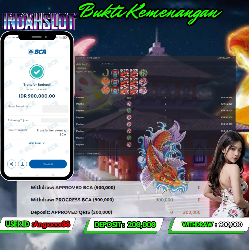 INDAHSLOT KOI GATE Rp. 900,000,- LUNAS