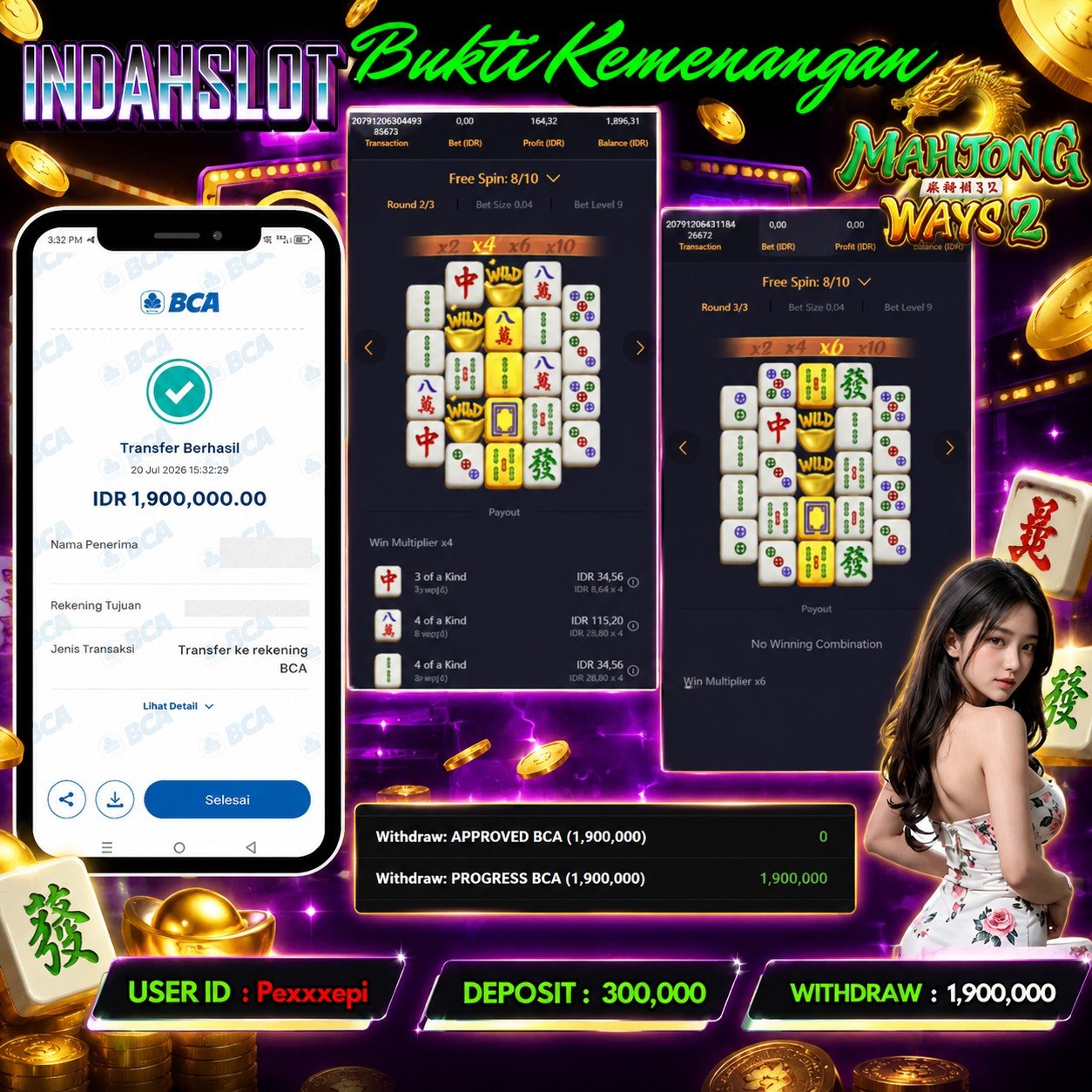 INDAHSLOT MAHJONG WAYS 2 Rp. 1,900,000,- LUNAS