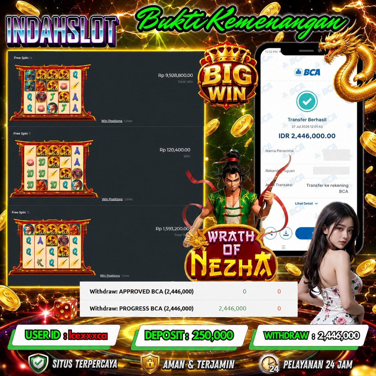 INDAHSLOT , WRATH OF NEZHA RP. 2,446,000