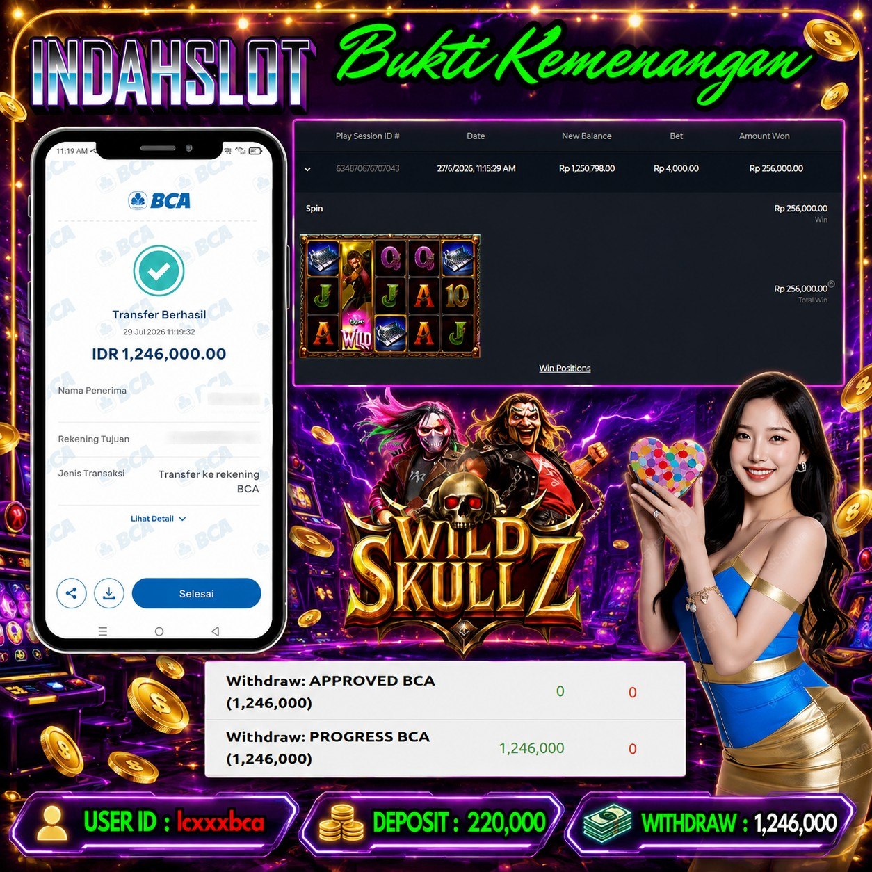 INDAHSLOT WILD SKULL Z Rp .1,246,000,- LUNAS