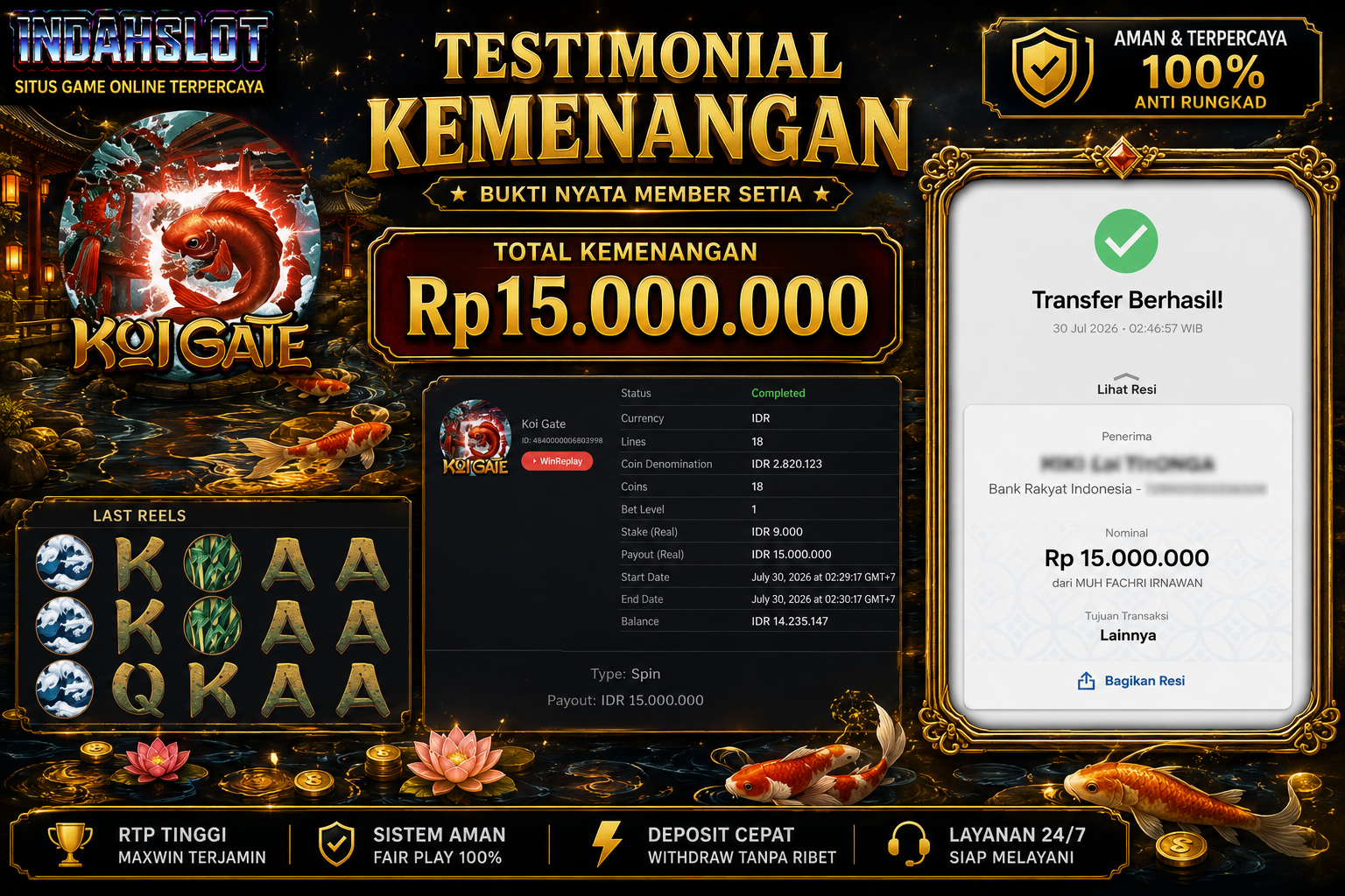 INDAHSLOT HABANERO KOI GATES RP . 15.000.000