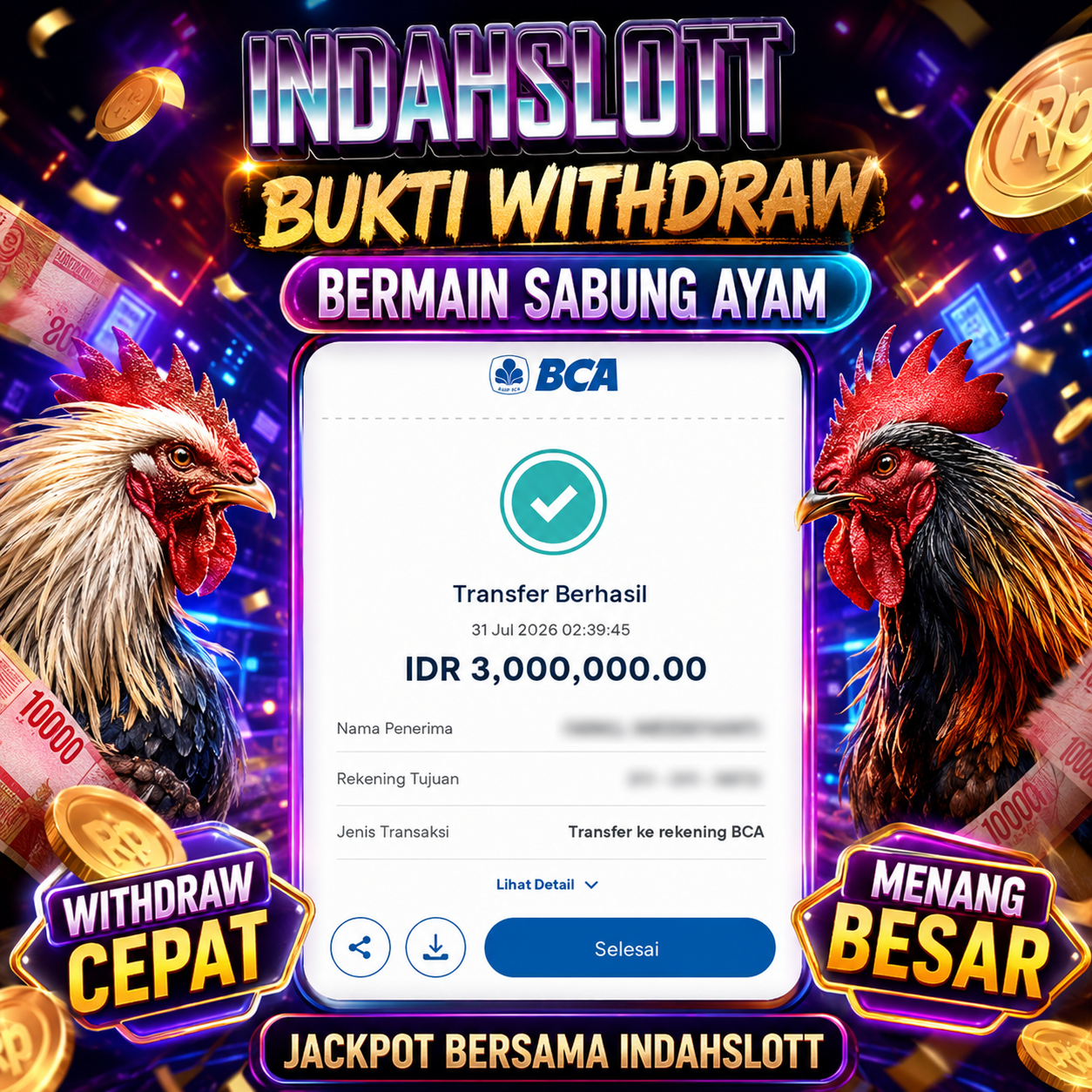 INDAHSLOT SABUNG AYAM RP .3000.000
