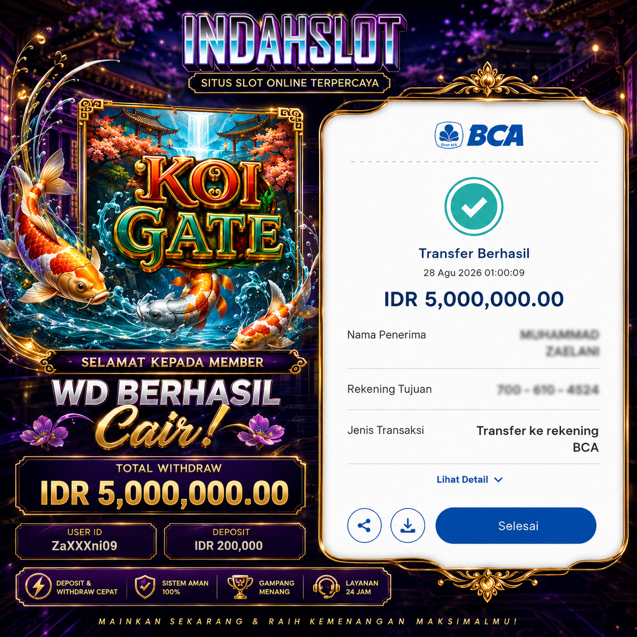 INDAHSLOT HABANERO KOI GATE RP 5.000.000